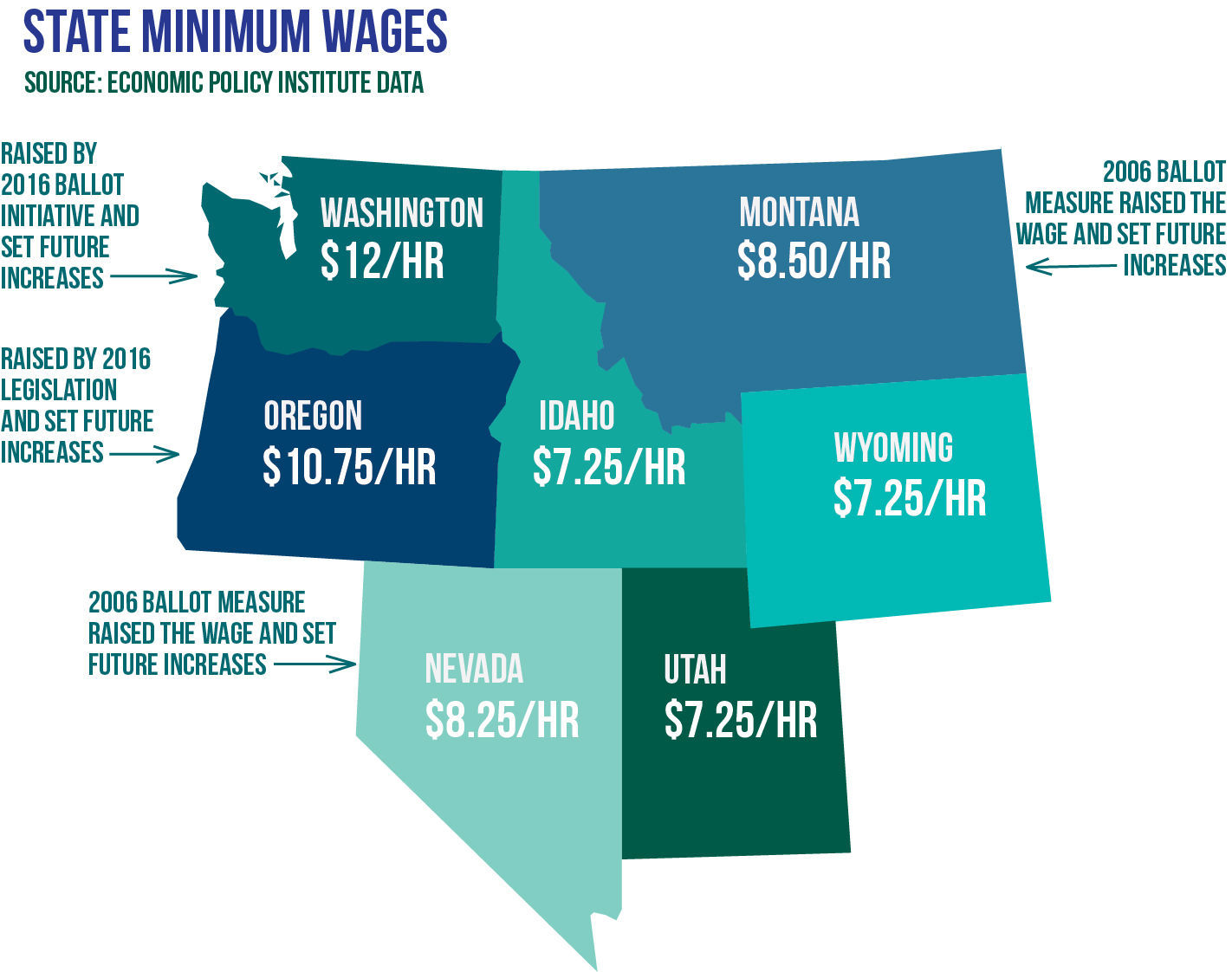 Minimum wages map